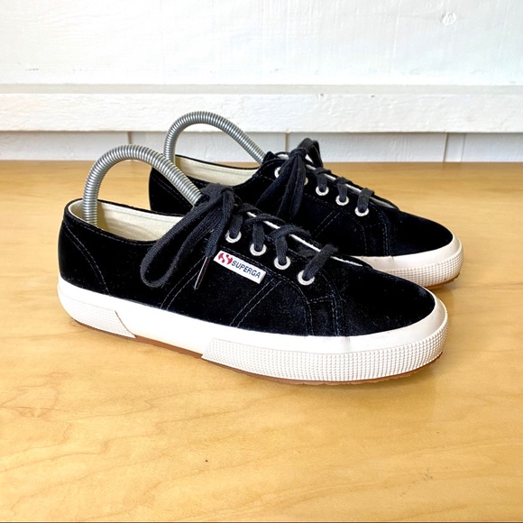 Superga 275 Black Velvet Cotu Sneakers 